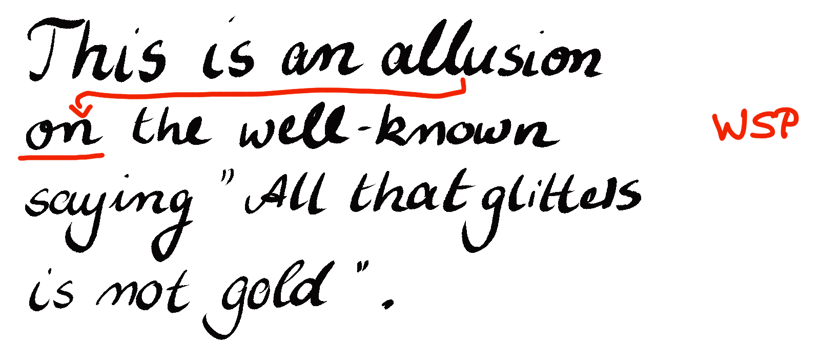 Doppelte Unterstreichung bei Präpositionsfehlern